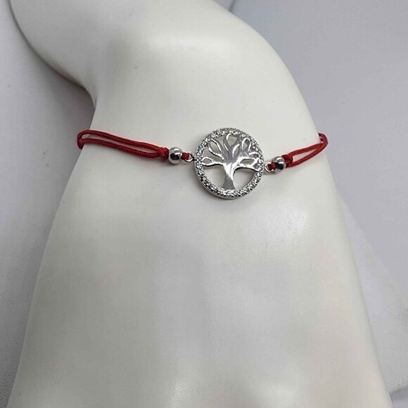 Jewelry - NEW Sterling Silver 925 Tree OF Life Design With red String Bracelet